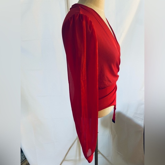 Elegant Red Wrap Top bodysuit women’s size M (6)SHEIN brand - Picture 2 of 7